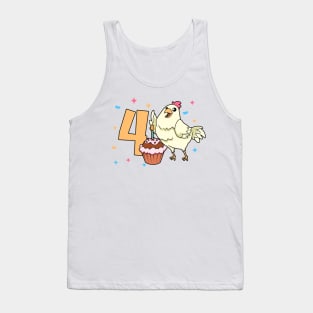 I am 4 with chicken - kids birthday 4 years old Tank Top